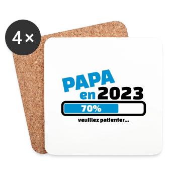 annonce grossesse papa en 2023 veuillez patienter - Dessous de verre (lot de 4) - blanc - Devant