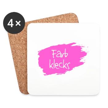 Farbklecks pink - Untersetzer (4er-Set) - Weiß - Vorne
