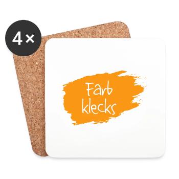Farbklecks orange - Untersetzer (4er-Set) - Weiß - Vorne