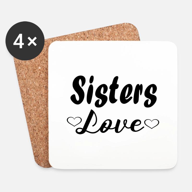 Sisters Love - Untersetzer (4er-Set) - Weiß