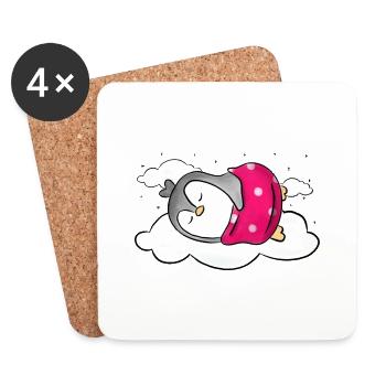 Sleeping Penguin - Coasters (set of 4) - white - Front