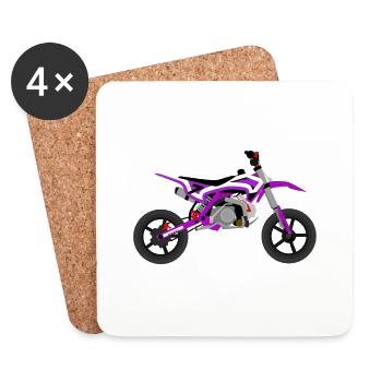 super Moto Violet Blanc - Dessous de verre (lot de 4) - blanc - Devant