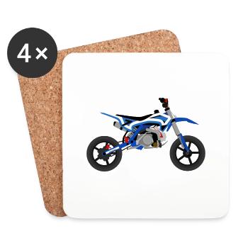 super Moto Bleu Blanc - Dessous de verre (lot de 4) - blanc - Devant
