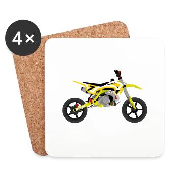 super Moto Jaune Blanc - Dessous de verre (lot de 4) - blanc - Devant