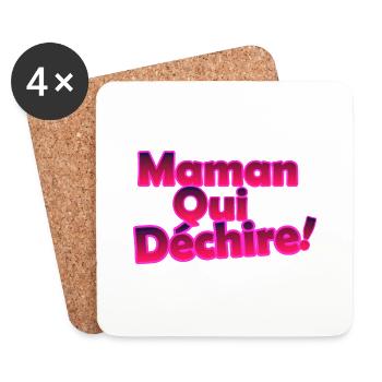 Maman qui déchire - Dessous de verre (lot de 4) - blanc - Devant