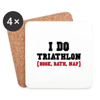 I DO TRIATHLON (BOOK, BATH, NAP) - Coasters (set of 4) - white - Front