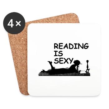 Reading is sexy - Untersetzer (4er-Set) - Weiß - Vorne