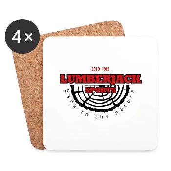 lumberjack sport logo wood - Untersetzer (4er-Set) - Weiß - Vorne