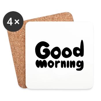 Good morning - guten Morgen - Untersetzer (4er-Set) - Weiß - Vorne
