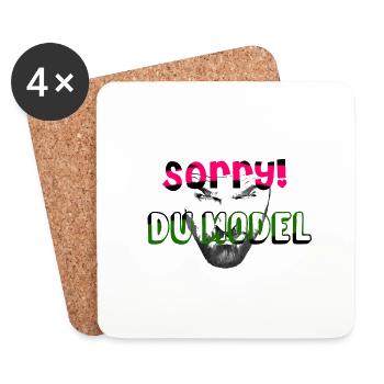 Sorry Du Model - Untersetzer (4er-Set) - Weiß - Vorne