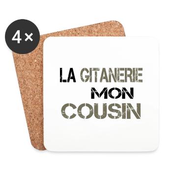 La gitanerie mon cousin - Dessous de verre (lot de 4) - blanc - Devant
