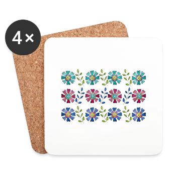 Fleur - Dessous de verre (lot de 4) - blanc - Devant