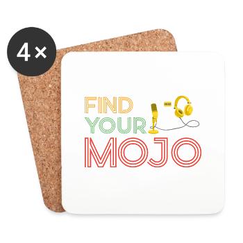 Finden Sie Ihre Mojo Colourful Violet Pink Retro Schriftart - Untersetzer (4er-Set) - Weiß - Vorne