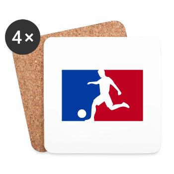 fußball logo - Untersetzer (4er-Set) - Weiß - Vorne