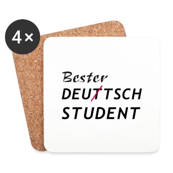 Bester Deutsch Student - Untersetzer (4er-Set) - Weiß - Vorne