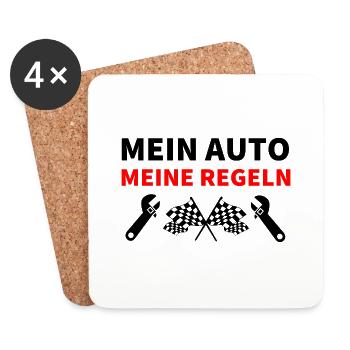 Auto - Untersetzer (4er-Set) - Weiß - Vorne