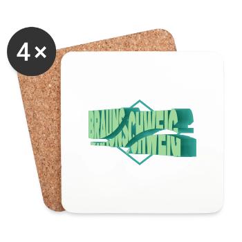 Braunschweig Deutschland Stadt 3D Schrift Skyline - Untersetzer (4er-Set) - Weiß - Vorne