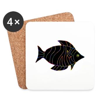 Fisch - Untersetzer (4er-Set) - Weiß - Vorne