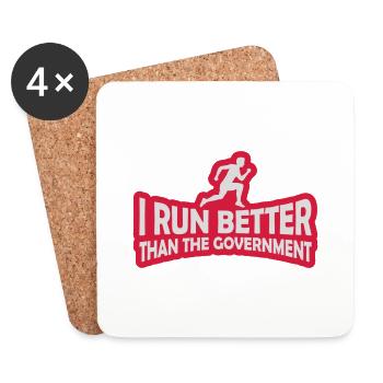 run better than government - Coasters (set of 4) - white - Front