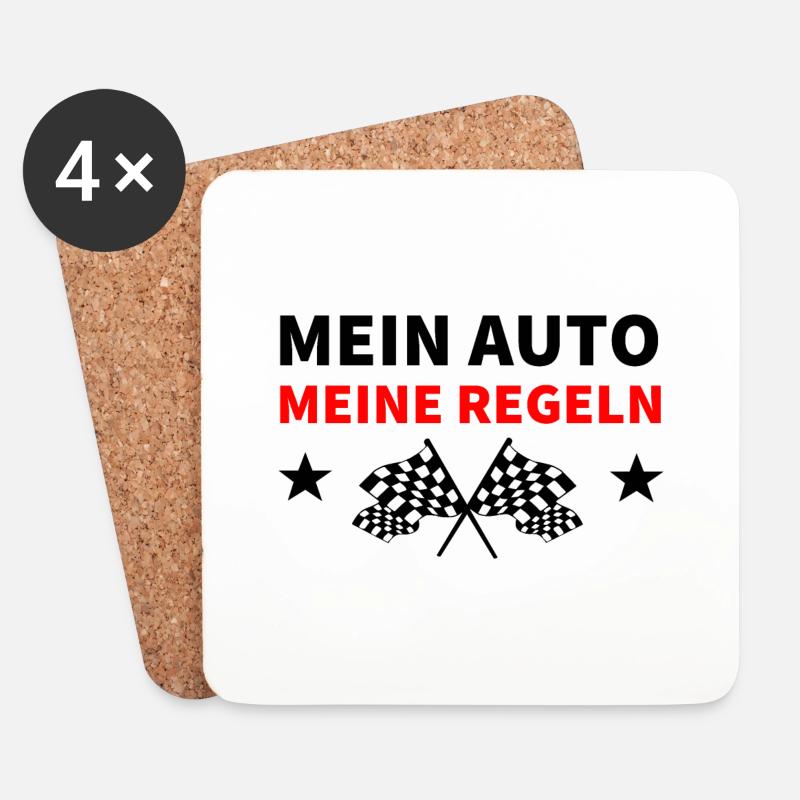 Auto - Untersetzer (4er-Set) - Weiß