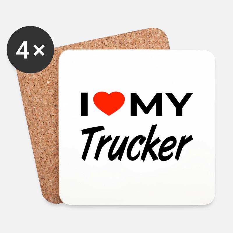 Trucker - Untersetzer (4er-Set) - Weiß