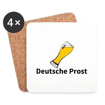 Glass Beer Trinken - Untersetzer (4er-Set) - Weiß - Vorne