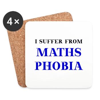 Mathe Phobie Geschenkidee lustig witzig Mathematik - Untersetzer (4er-Set) - Weiß - Vorne