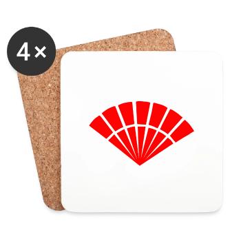 Japanese symbol, fan - Coasters (set of 4) - white - Front
