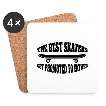 Skateboarding Longboard Skateboard Skaten Skater - Untersetzer (4er-Set) - Weiß - Vorne