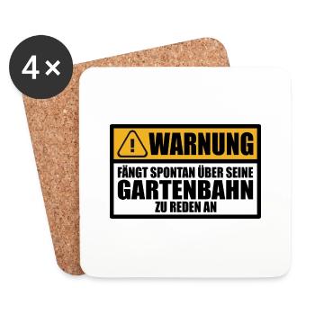 Gartenbahn Spur G Gartenbahner Spruch Lustiger - Untersetzer (4er-Set) - Weiß - Vorne