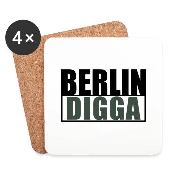 Berlin Digga Freshes Design deiner Lieblingsstadt - Untersetzer (4er-Set) - Weiß - Vorne