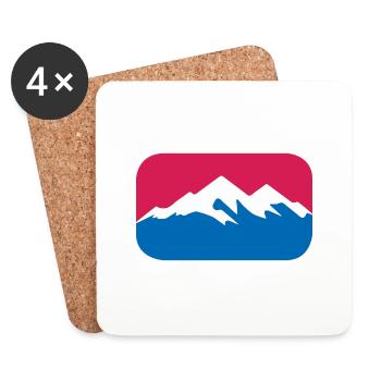Berge Wandern Logo Schnee Alpen lustiges Geschenk - Untersetzer (4er-Set) - Weiß - Vorne