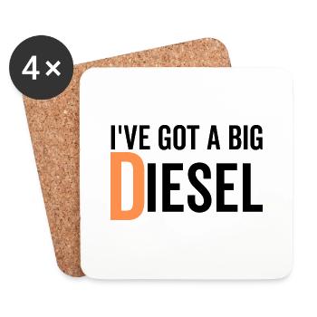 I've Got a Big Diesel - Coasters (set of 4) - white - Front