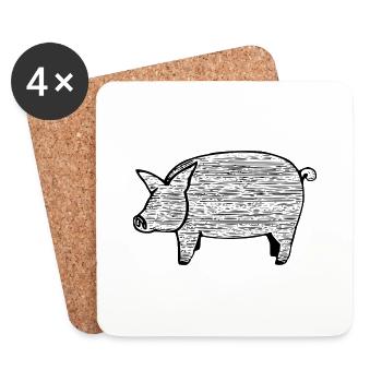 pig sweet pigs pigs animal animals 18 - Coasters (set of 4) - white - Front