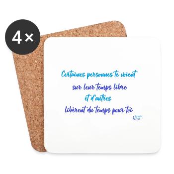 17 - Libère du temps - Dessous de verre (lot de 4) - blanc - Devant