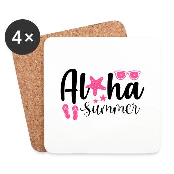 aloha summer - Untersetzer (4er-Set) - Weiß - Vorne
