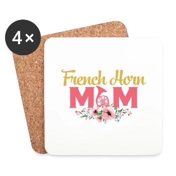 French Horn Mom Horn Player Mother Hornist - Coasters (set of 4) - white - Front