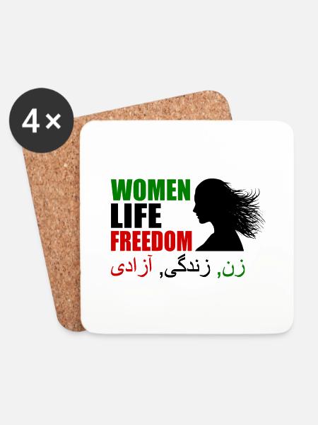 Women life freedom - Untersetzer (4er-Set) - Weiß
