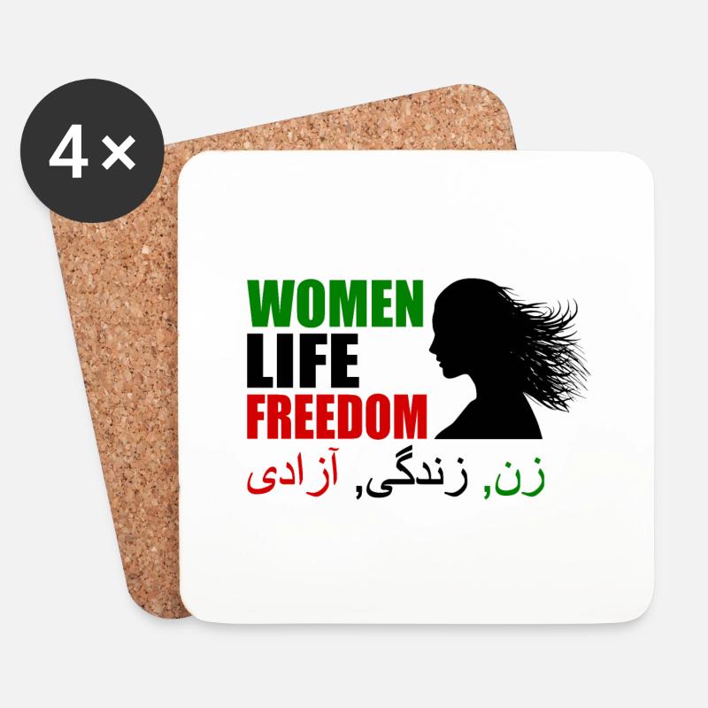 Women life freedom - Untersetzer (4er-Set) - Weiß