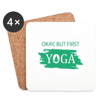 Okay but first Yoga om - Untersetzer (4er-Set) - Weiß - Vorne