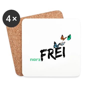 narzfrei schwarz - Untersetzer (4er-Set) - Weiß - Vorne