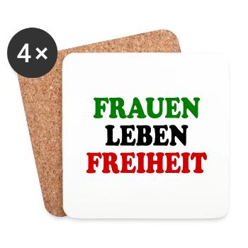 Frauen leben freiheit - Untersetzer (4er-Set) - Weiß - Vorne