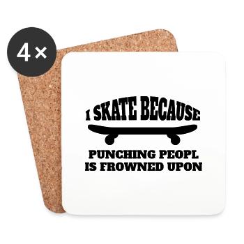 Skateboard Skaten Skateboarding Skater Longboard - Untersetzer (4er-Set) - Weiß - Vorne