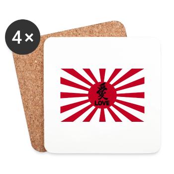 Japan LOVE - Coasters (set of 4) - white - Front
