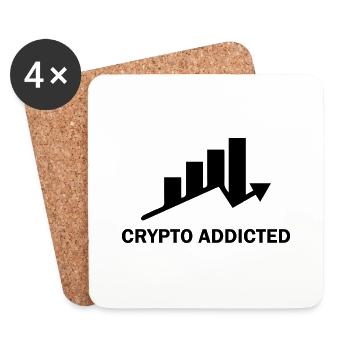 Bitcoin Trading Crypto Stocks - Coasters (set of 4) - white - Front