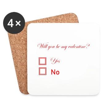 Valetinstag Love Gift Gift Idea Partner - Dessous de verre (lot de 4) - blanc - Devant