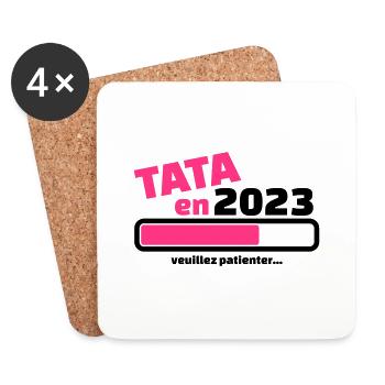 tata en 2023 veuillez patienter - Dessous de verre (lot de 4) - blanc - Devant