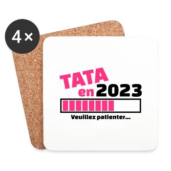 tata en 2023 veuillez patienter - Dessous de verre (lot de 4) - blanc - Devant