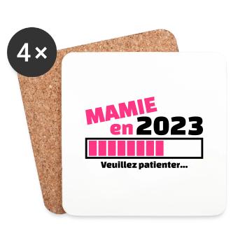 mamie en 2023 veuillez patienter - Dessous de verre (lot de 4) - blanc - Devant