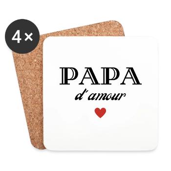 papa d'amour - Dessous de verre (lot de 4) - blanc - Devant